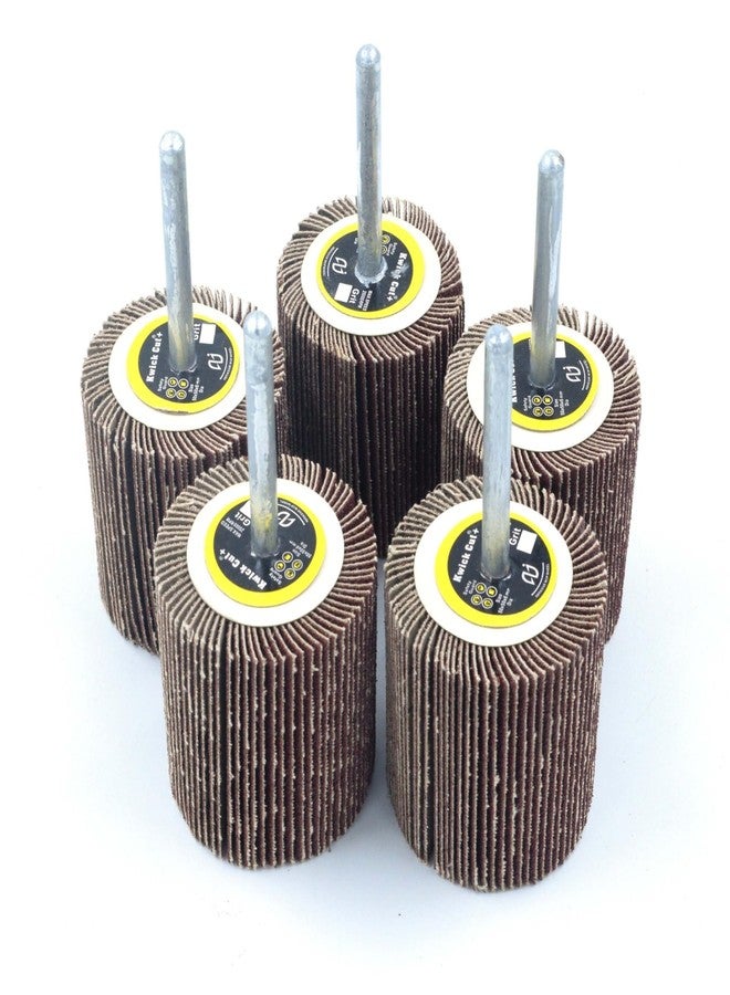 KWICK CUT + KWICK CUT+ Spindle Mop Wheel 50mm x 50mm x 6mm 36 Grit 5pcs - Flap Wheel | Grinding Wheel for Metal, Wood, Rust & Paint Removal | Drilling & Deburring Tool | Polish Wheel | Metal Wood Working - Image 1